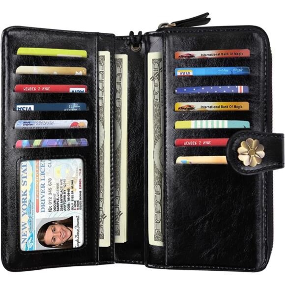 Wallets Multi Card Holder Clutch Leopard - Picture 3 of 7